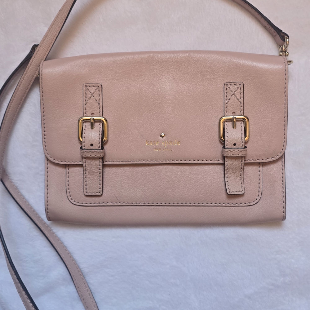 Kate Spade Blush Crossbody Bag with Gold Accents